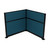 Acoustic Portable Partition Pre-Configured Hush Panel Electric Cubicle, L Shape 6' x 6' Caribbean Woven Fabric - Black Trim