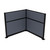 Acoustic Portable Partition Pre-Configured Hush Panel Electric Cubicle, L Shape 6' x 6' Ocean Woven Fabric - Black Trim