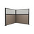 Acoustic Portable Partition Pre-Configured Hush Panel Electric Cubicle, L Shape 6' x 6' W/ Window Slate Woven Fabric - Black Trim