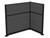 Acoustic Portable Partition Pre-Configured Hush Panel Electric Cubicle, L Shape 6' x 4' Classic Gray Fabric - Black Trim