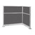 Pre-Configured Hush Panel™ Electric Cubicle (L Shape) 6' x 4' Charcoal Gray Fabric - White Trim