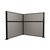 Acoustic Portable Partition Pre-Configured Hush Panel Cubicle, L Shape 6' x 6' Slate Woven Fabric - Black Trim