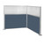 Pre-Configured Hush Panelª Cubicle (L Shape) 6' x 6' W/ Window Slate Fabric - Black Trim