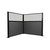 Acoustic Portable Partition Pre-Configured Hush Panel Cubicle, L Shape 6' x 6' W/ Window Charcoal Gray Woven Fabric - Black Trim