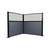 Acoustic Portable Partition Pre-Configured Hush Panel Cubicle, L Shape 6' x 6' W/ Window Ocean Woven Fabric - Black Trim