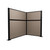 Acoustic Portable Partition Pre-Configured Hush Panel Cubicle, L Shape 6' x 4' Slate Woven Fabric - Black Trim