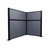 Acoustic Portable Partition Pre-Configured Hush Panel Cubicle, L Shape 6' x 4' Ocean Woven Fabric - Black Trim