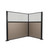 Acoustic Portable Partition Pre-Configured Hush Panel Cubicle, L Shape 6' x 4' W/ Window Slate Woven Fabric - Black Trim