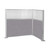Pre-Configured Hush Panelª Cubicle (L Shape) 6' x 4' W/ Window Cloud Gray Fabric - Black Trim