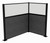 Acoustic Portable Partition Pre-Configured Hush Panel Cubicle, L Shape 6' x 4' W/ Window Classic Gray Fabric - Black Trim