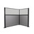Acoustic Portable Partition Pre-Configured Hush Panel Cubicle, L Shape 6' x 4' W/ Window Cloud Gray Woven Fabric - Black Trim