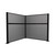 Acoustic Portable Partition Pre-Configured Hush Panel Cubicle, L Shape 6' x 6' Cloud Gray Woven Fabric - Black Trim