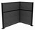 Acoustic Portable Partition Pre-Configured Hush Panel Cubicle, L Shape 6' x 4' Classic Gray Fabric - Black Trim