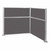 Pre-Configured Hush Panel™ Cubicle (L Shape) 6' x 6' Charcoal Gray Fabric - White Trim
