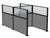 Pre-Configured Hush Panelª Cubicle 6' x 6' W/ Window Charcoal Gray Fabric - Black Trim