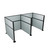 Acoustic Portable Partition Wall Pre-Configured Hush Panel Cubicles 6' x 6' Powder Blue Woven Fabric - Black Trim
