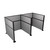 Acoustic Portable Partition Wall Pre-Configured Hush Panel Cubicles 6' x 6' Cloud Gray Woven Fabric - Black Trim