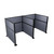 Acoustic Portable Partition Wall Pre-Configured Hush Panel Cubicles 6' x 6' Ocean Woven Fabric - Black Trim