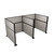Acoustic Portable Partition Wall Pre-Configured Hush Panel Cubicles 6' x 6' Slate Woven Fabric - Black Trim
