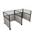 Acoustic Portable Partition Wall Pre-Configured Hush Panel Cubicles 6' x 6' W/ Window Slate Woven Fabric - Black Trim