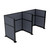 Acoustic Portable Partition Wall Pre-Configured Hush Panel Electric Cubicles 6' x 6' Ocean Woven Fabric - Black Trim
