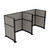 Acoustic Portable Partition Wall Pre-Configured Hush Panel Electric Cubicles 6' x 6' Slate Woven Fabric - Black Trim