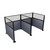 Acoustic Portable Partition Wall Pre-Configured Hush Panel Electric Cubicles 6' x 6' W/ Window Ocean Woven Fabric - Black Trim