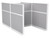 Pre-Configured Hush Panelª Electric Cubicle 6' x 6' Slate Fabric - White Trim