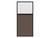 Portable and Acoustic Partition Hush Panelª Configurable Cubicle Partition 3' x 6' W/ Window Mocha Fabric Clear Fluted Window Black Trim
