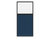 Portable and Acoustic Partition Hush Panelª Configurable Cubicle Partition 3' x 6' W/ Window Navy Blue Fabric Frosted Window Black Trim
