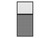 Portable and Acoustic Partition Hush Panelª Configurable Cubicle Partition 3' x 6' W/ Window Charcoal Gray Fabric Clear Fluted Window Black Trim