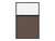 Portable and Acoustic Partition Hush Panelª Configurable Cubicle Partition 4' x 6' W/ Window Mocha Fabric Frosted Window Black Trim