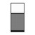 Configurable Acoustic Cubicle Partition Electric Hush Panel‚ 3' x 6' W/Window Charcoal Gray Fabric Frosted Window Black Trim