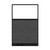 Configurable Acoustic Cubicle Partition Electric Hush Panel‚ 4' x 6' W/Window Cloud Gray Fabric Frosted Window Black Trim