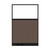 Configurable Acoustic Cubicle Partition Electric Hush Panel‚ 4' x 6' W/Window Mocha Fabric Frosted Window Black Trim