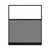Configurable Acoustic Cubicle Partition Electric Hush Panel‚ 5' x 6' W/Window Charcoal Gray Fabric Clear Window Black Trim