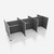 Hush Panel Cubicle 6-pack 6' x 6' x 4', Classic Gray Silver Frame
