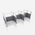 Hush Panel Electric Cubicle 6-pack 6' x 6' x 4' with Window, Ash Gray Silver Frame