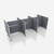 Hush Panel Electric Cubicle 6-pack 6' x 6' x 4', Ash Gray Silver Frame