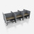 Hush Panel Electric Cubicle 6-pack 6' x 6' x 4' with Desk, Ash Gray Silver Frame