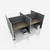 Hush Panel Cubicle 4-pack 6' x 6' x 4' with Desk, Classic Gray Silver Frame