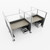 Hush Panel Electric Cubicle 4-pack 6' x 6' x 4' with Window and Desk, Classic Gray Silver Frame