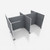 Hush Panel Electric Cubicle 4-pack 6' x 6' x 4', Ash Gray Silver Frame