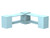 EverBlock Corner Shelving Kit 2 Level Single Corner Kit A Light Blue