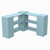 EverBlock Corner Shelving Kit 3 Level Single Corner Kit A Light Blue