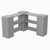 EverBlock Corner Shelving Kit 3 Level Single Corner Kit A Light Gray