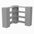 EverBlock Corner Shelving Kit 4 Level Single Corner Kit A Light Gray