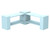 EverBlock Corner Shelving Kit 2 Level Single Corner Kit B Light Blue