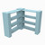 EverBlock Corner Shelving Kit 4 Level Single Corner Kit B Light Blue