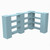 EverBlock Corner Shelving Kit 4 Level Double Corner Kit A Light Blue